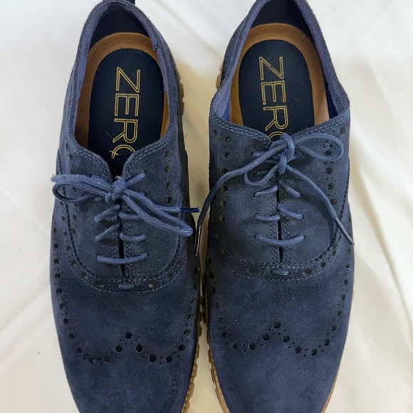 Cole Haan ZeroGrand Blue Suede Men\'s Shoes Size 8M